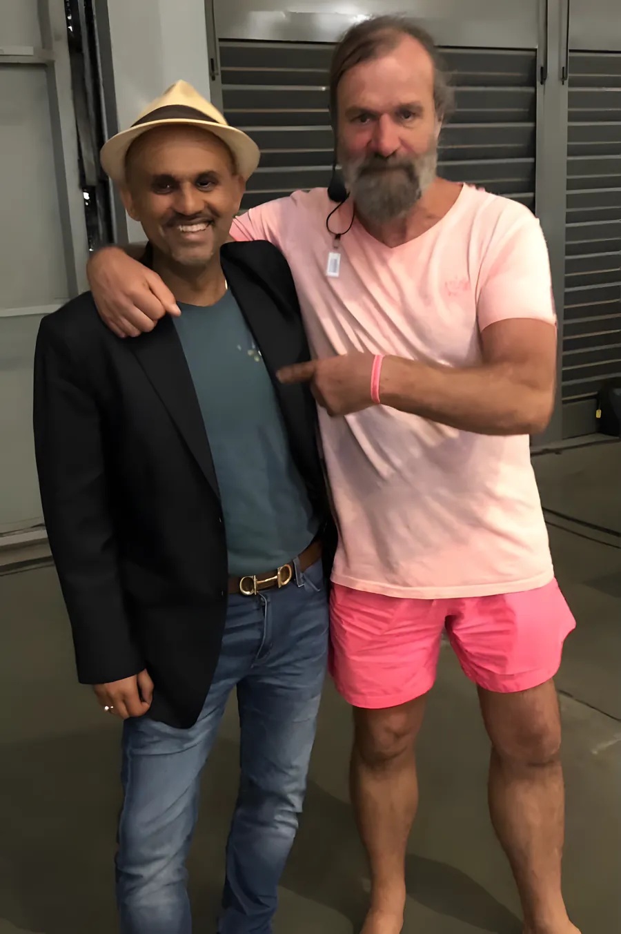 Sam Javed and Wim Hof backstage